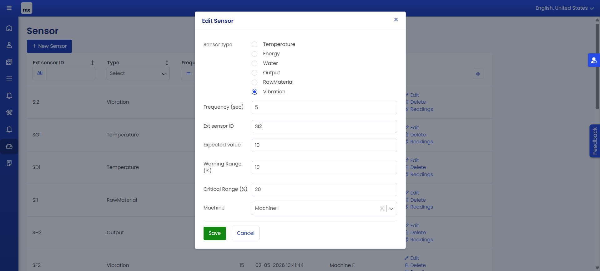 Signalis industrial monitoring platform screenshot, 2 of 13.