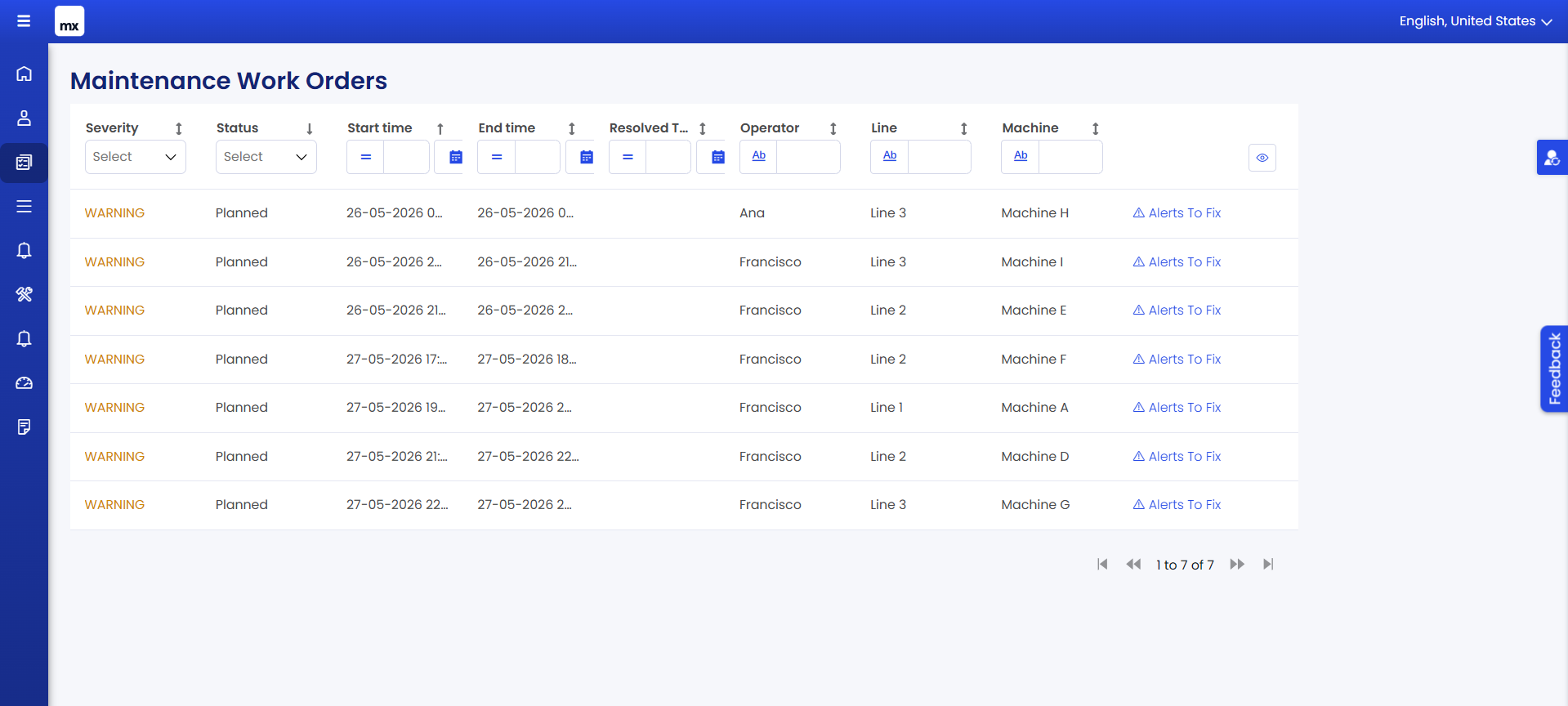 Signalis industrial monitoring platform screenshot, 6 of 13.