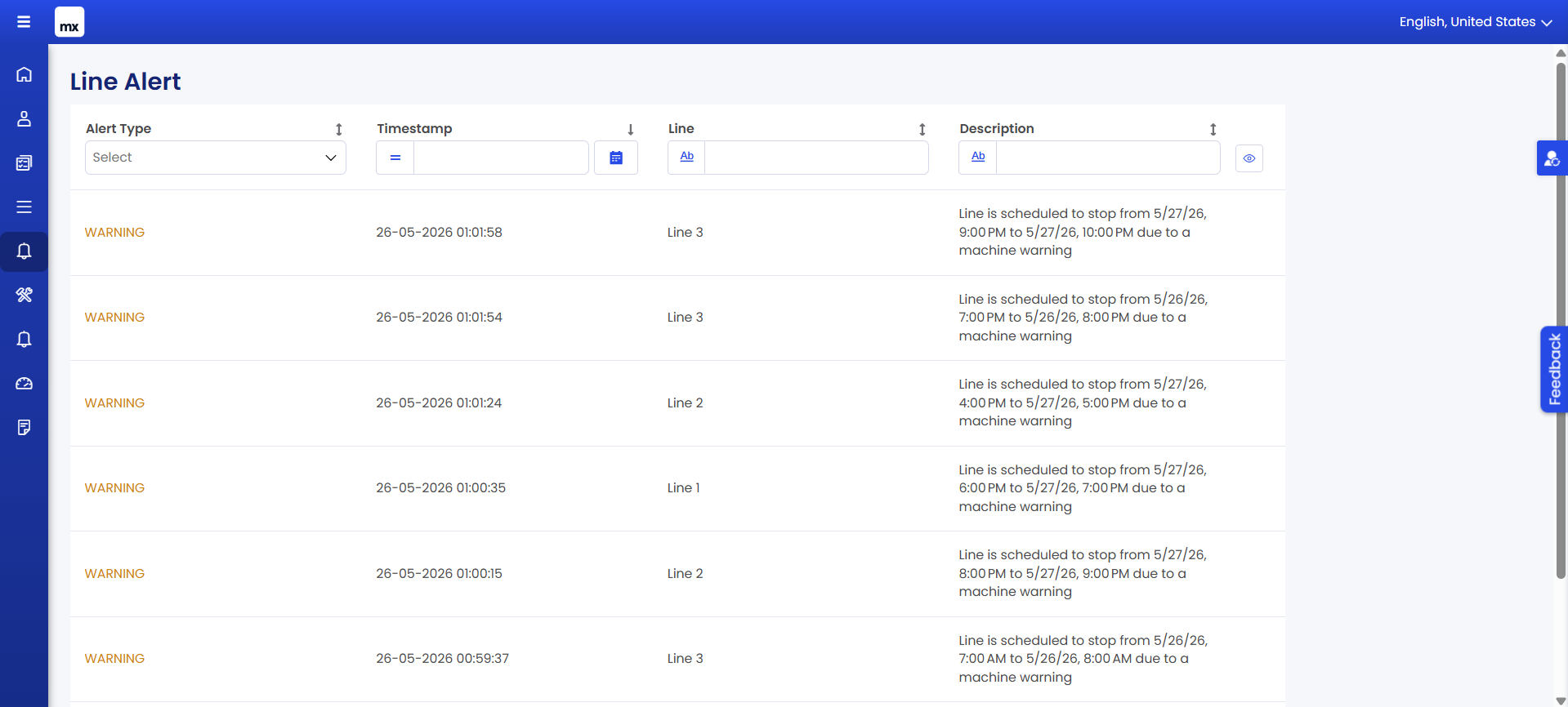 Signalis industrial monitoring platform screenshot, 8 of 13.